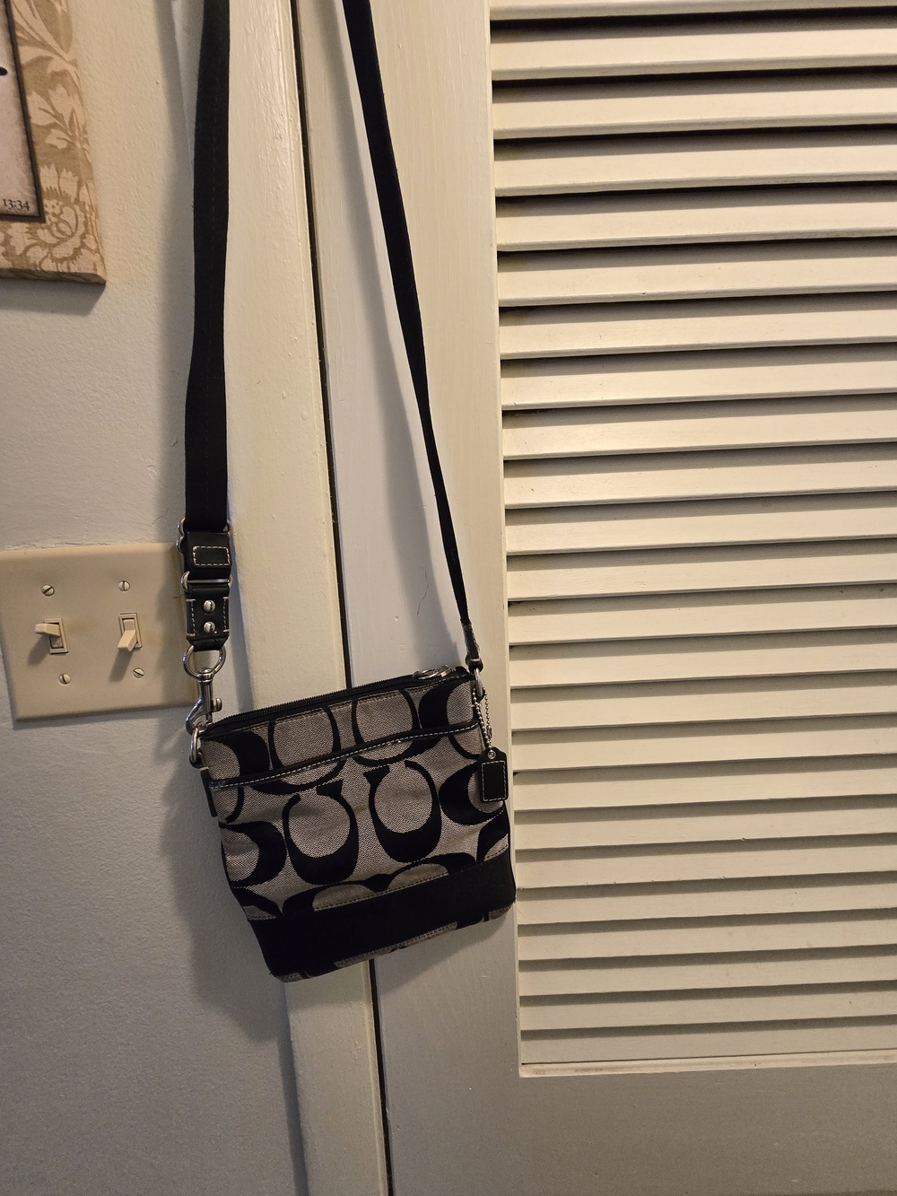 Coach Signature Small Crossbody Bag in Black/Khaki